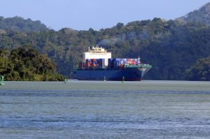 Container Ship In Panama Canal
