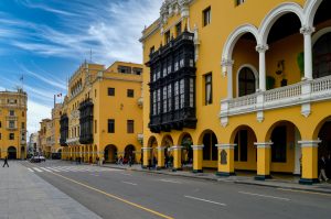 Peru Lima cityscape near Plaza Mayor de Lima