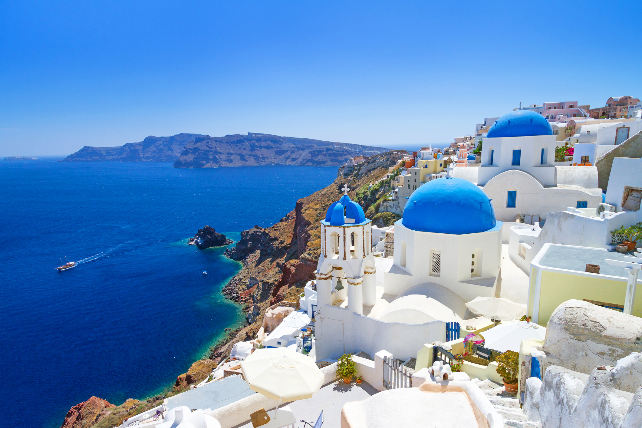 Architecture Of Oia Town On Santorini